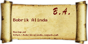 Bobrik Alinda névjegykártya